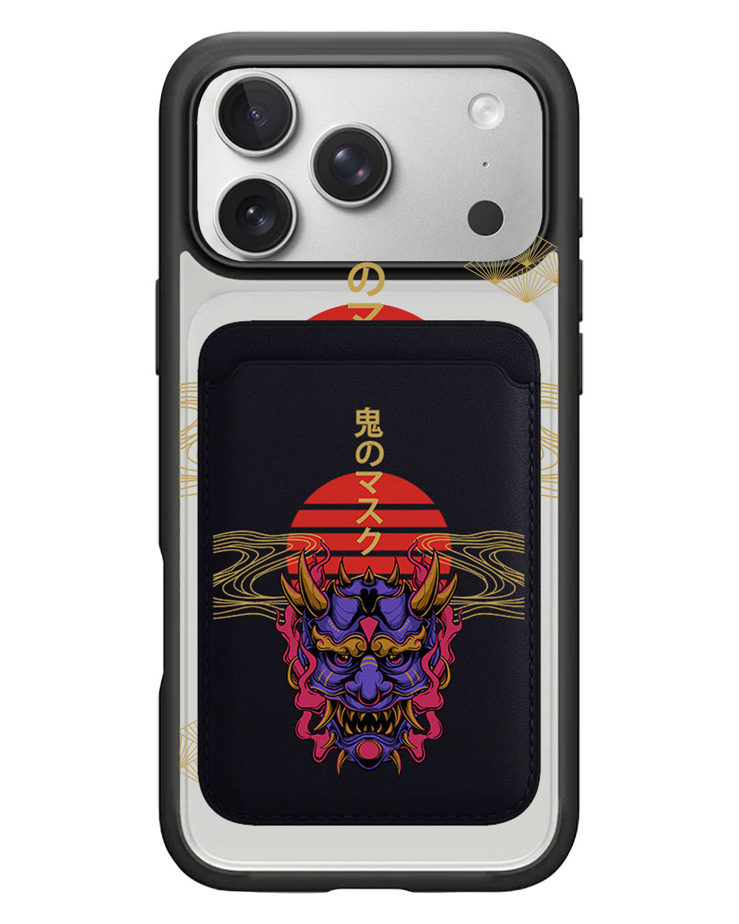 iPhone Magnetic Wallet Case - Oni Mask