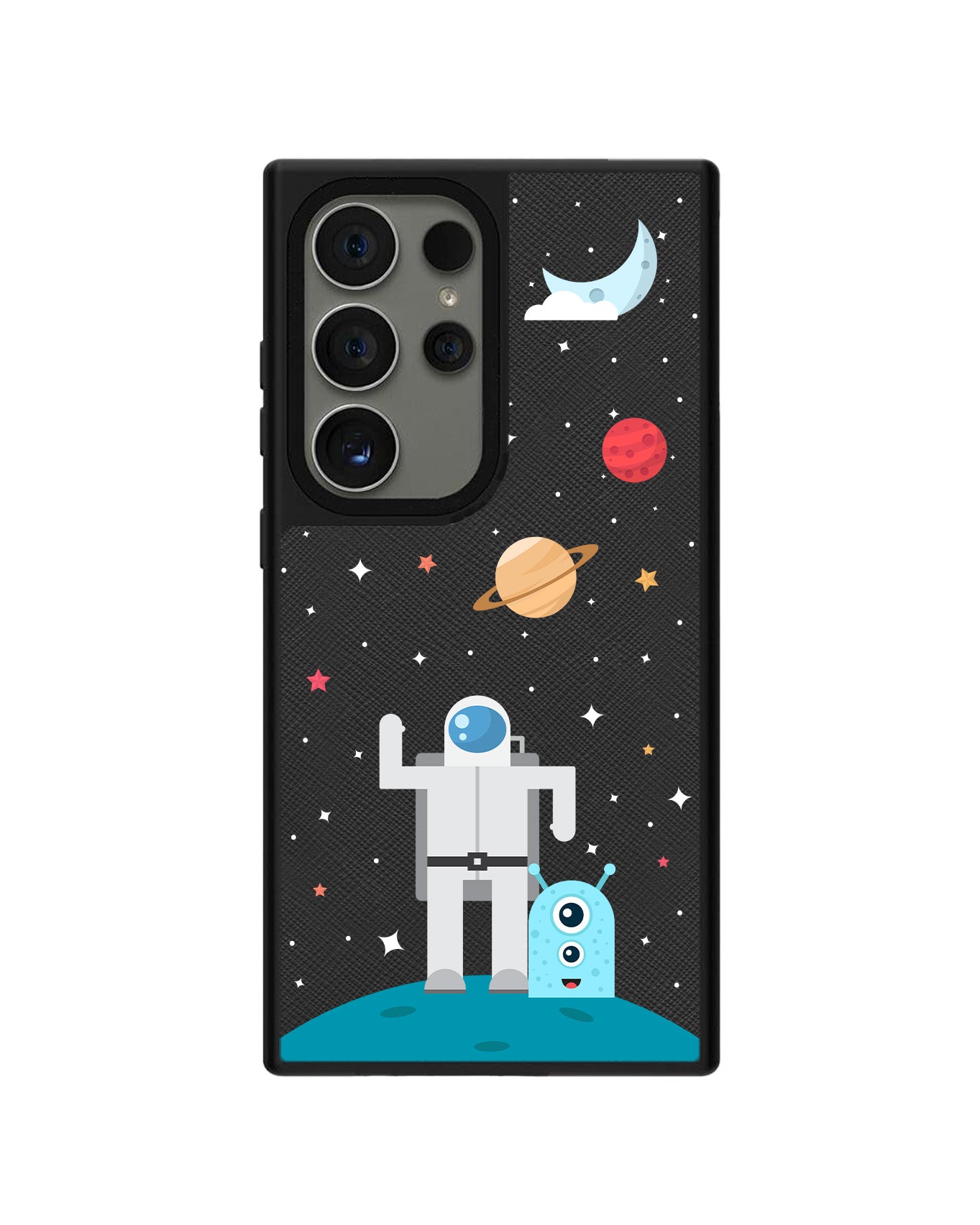 Android Leather Grip Case - Blue Alien