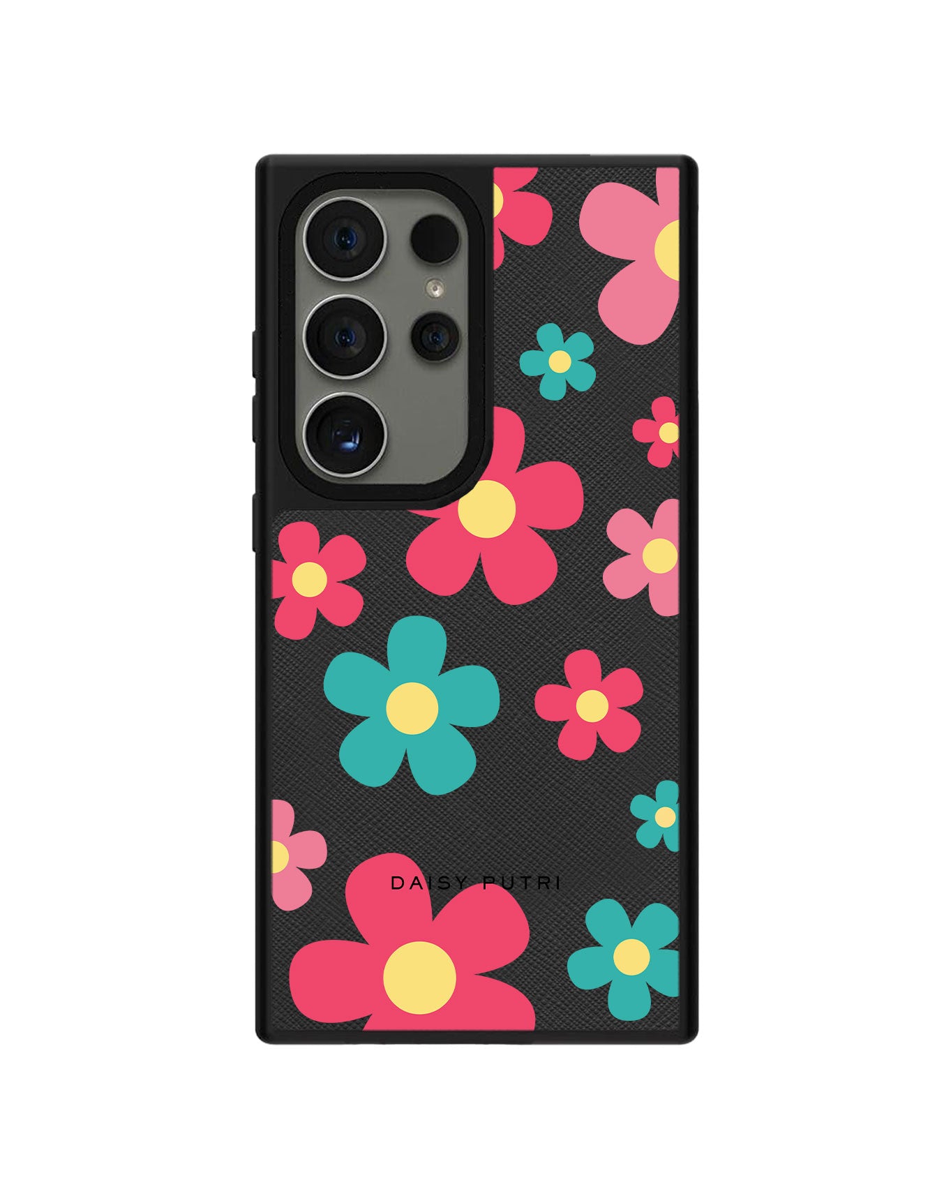 Android Leather Grip Case - Daisy Delight