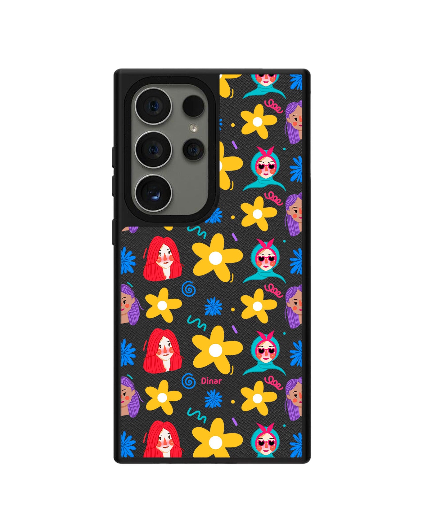 Android Leather Grip Case - Daisy Faces