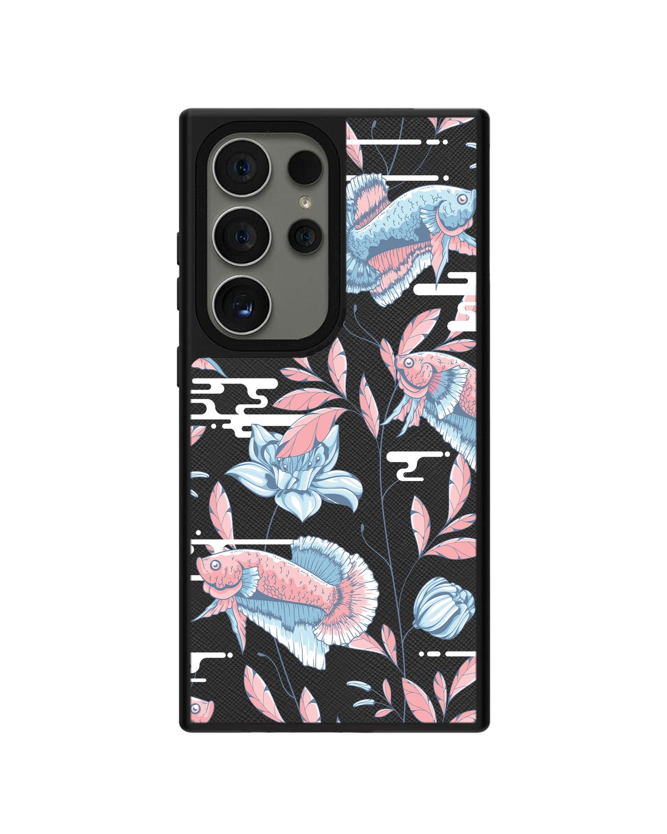 Android Leather Grip Case - Fish & Floral 3.0