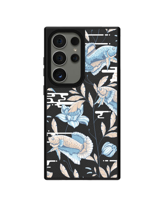 Android Leather Grip Case - Fish & Floral 4.0