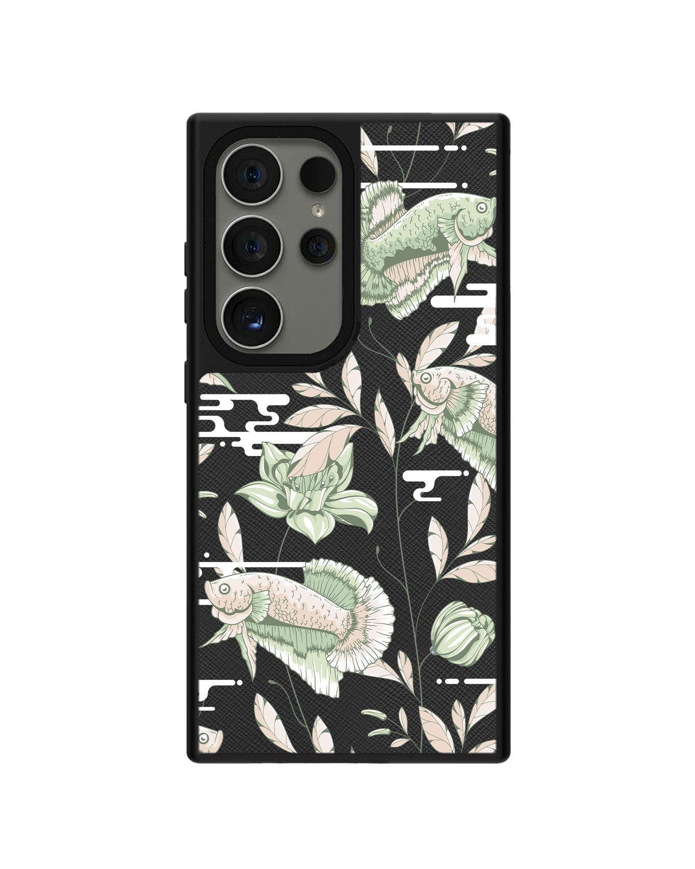 Android Leather Grip Case - Fish & Floral 6.0