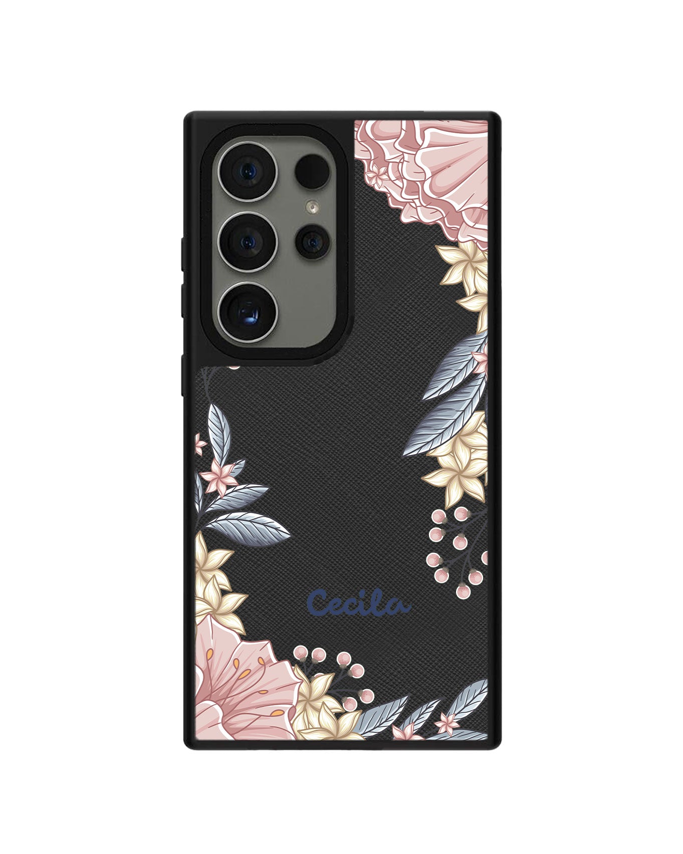 Android Leather Grip Case - Pink Florals