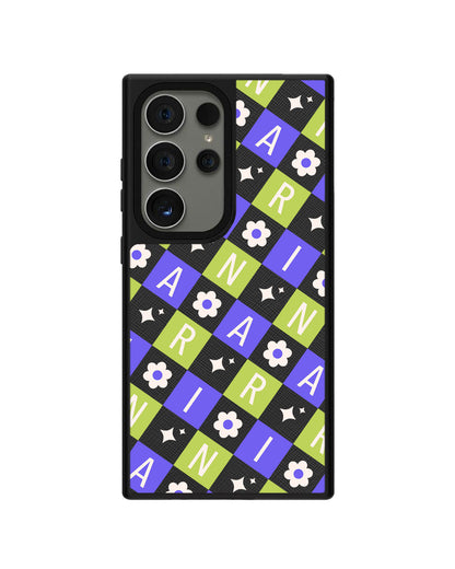 Android Leather Grip - CUSTOM MONOGRAM 3.0 Flower Grid 5.0