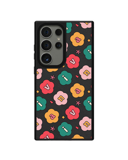 Android Leather Grip - CUSTOM MONOGRAM 3.0 Flower Petals 3.0