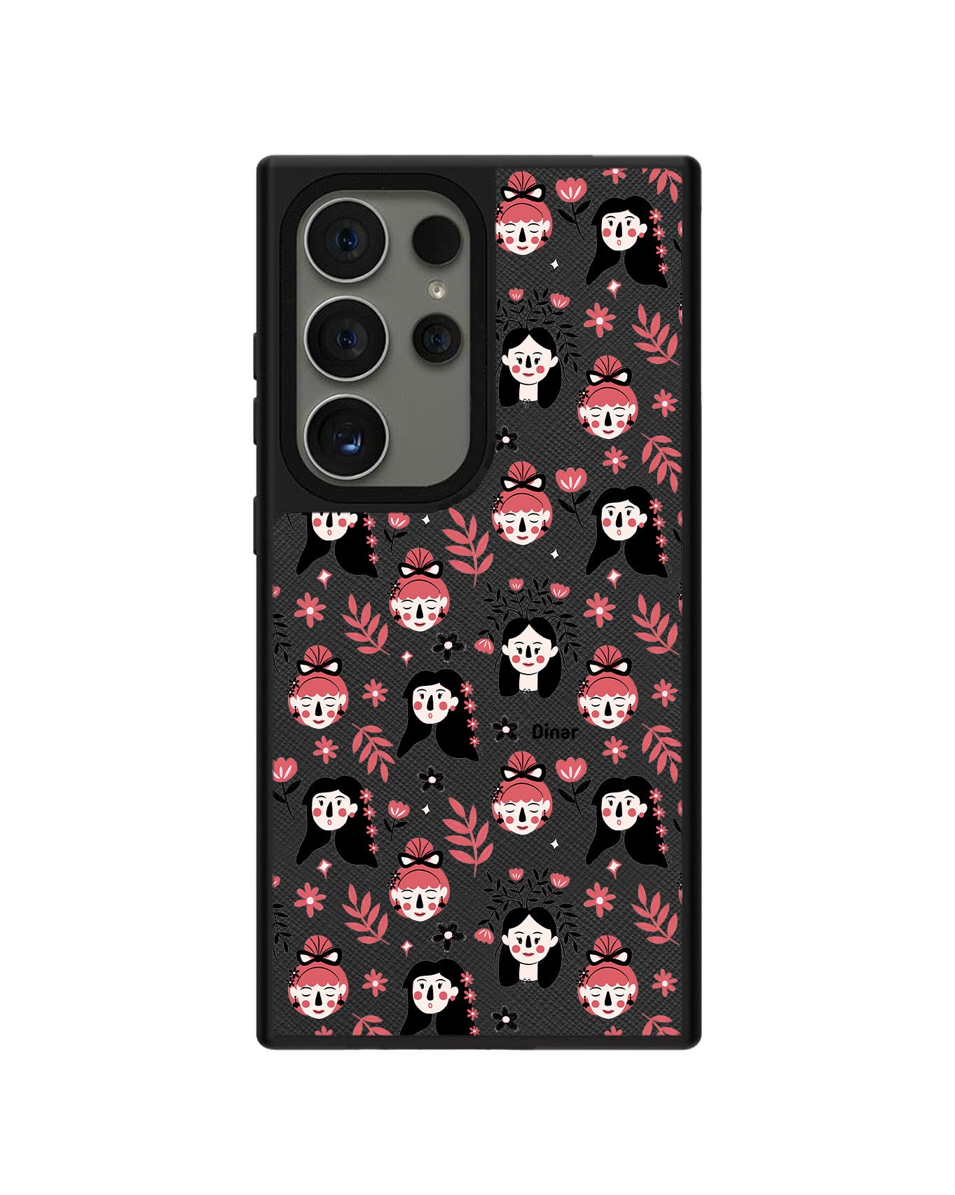 Android Leather Grip Case - Flowery Faces