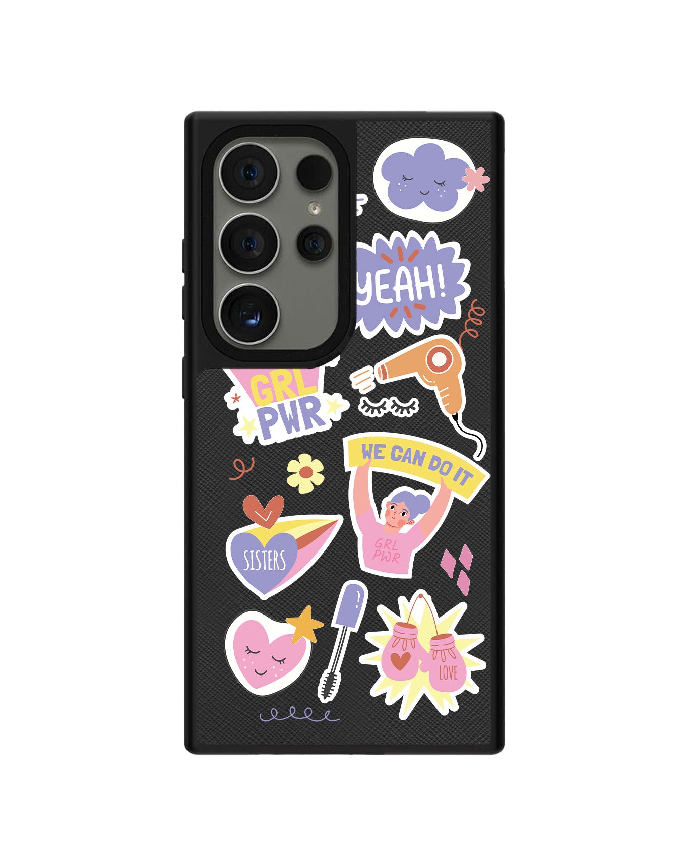 Android Leather Grip Case - Girl Power Sticker Pack