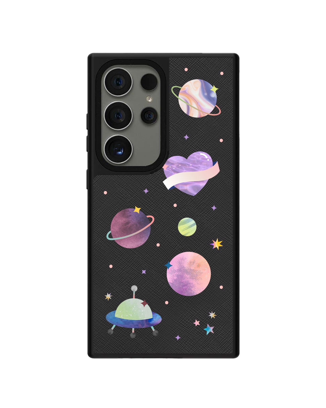 Android Leather Grip Case - Pink Planet