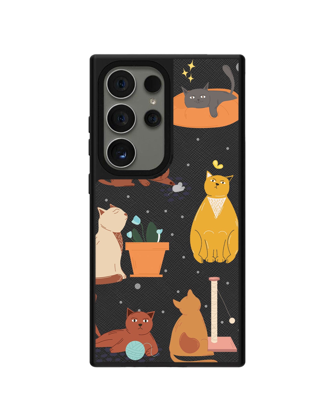 Android Leather Grip Case - Playful Cat