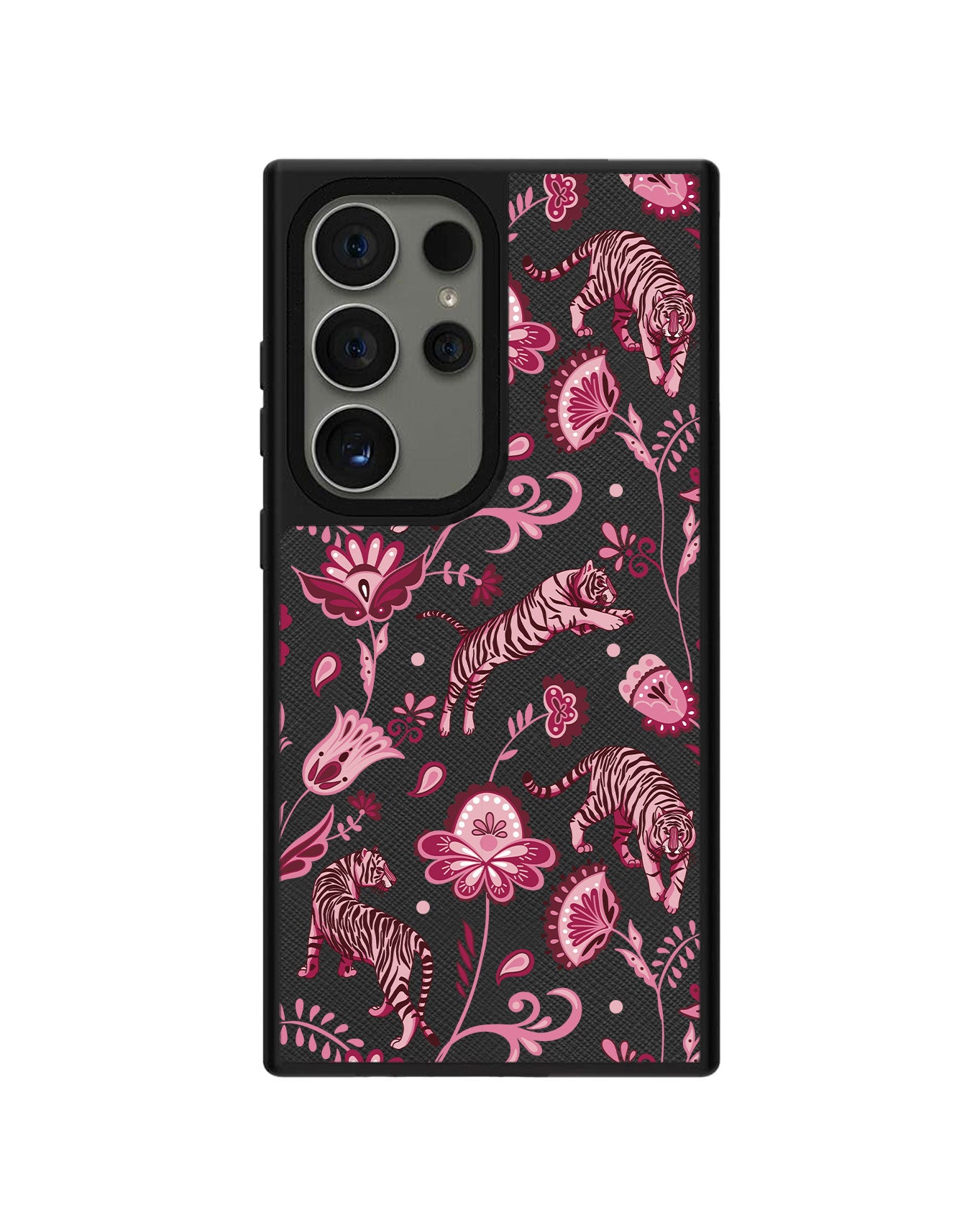 Android Leather Grip Case - Tiger & Floral 2.0