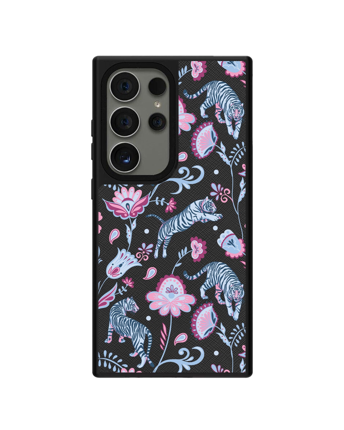 Android Leather Grip Case - Tiger & Floral 3.0