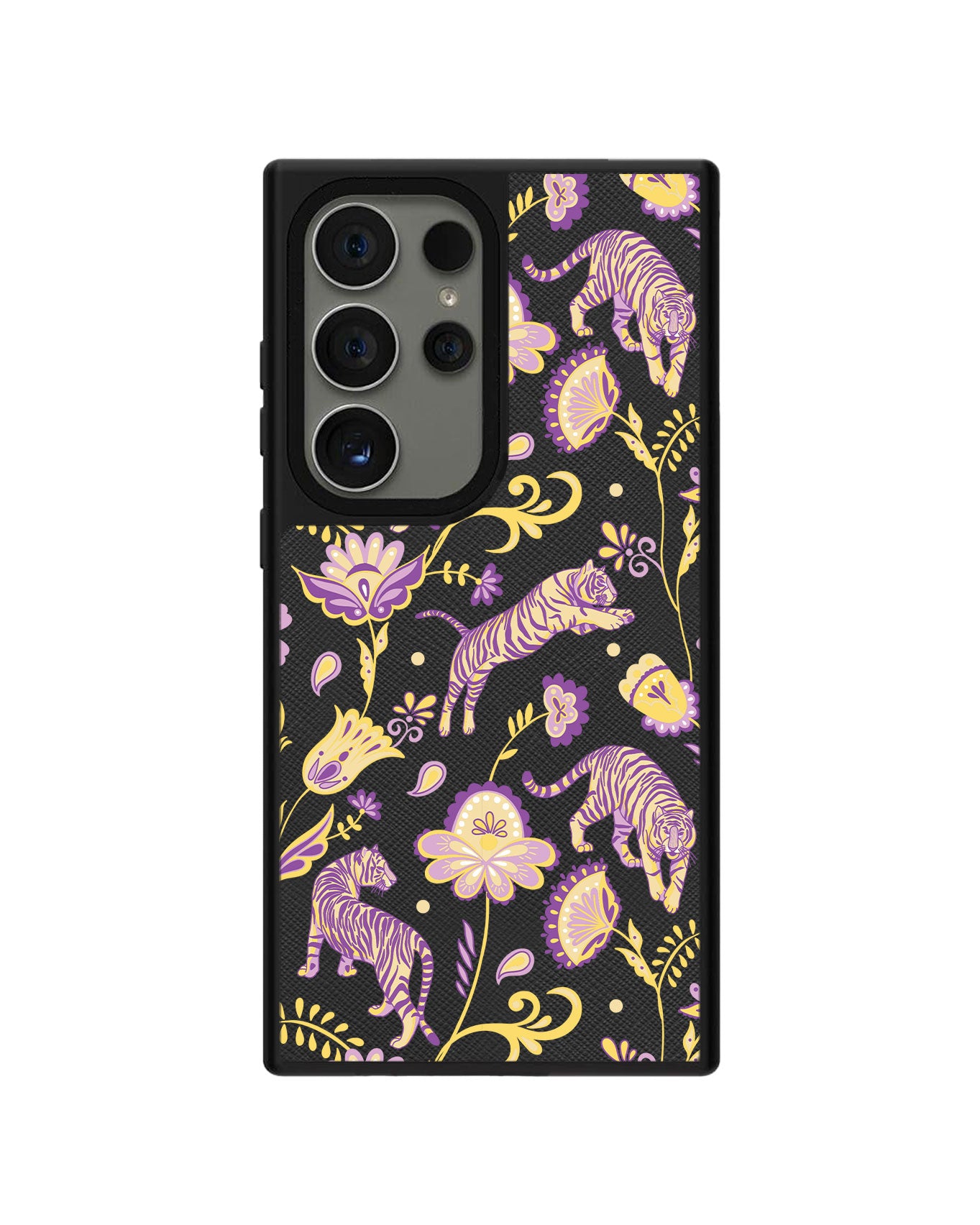 Android Leather Grip Case - Tiger & Floral 4.0