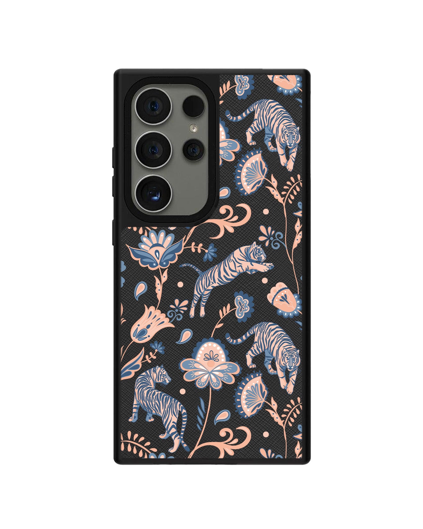 Android Leather Grip Case - Tiger & Floral 5.0