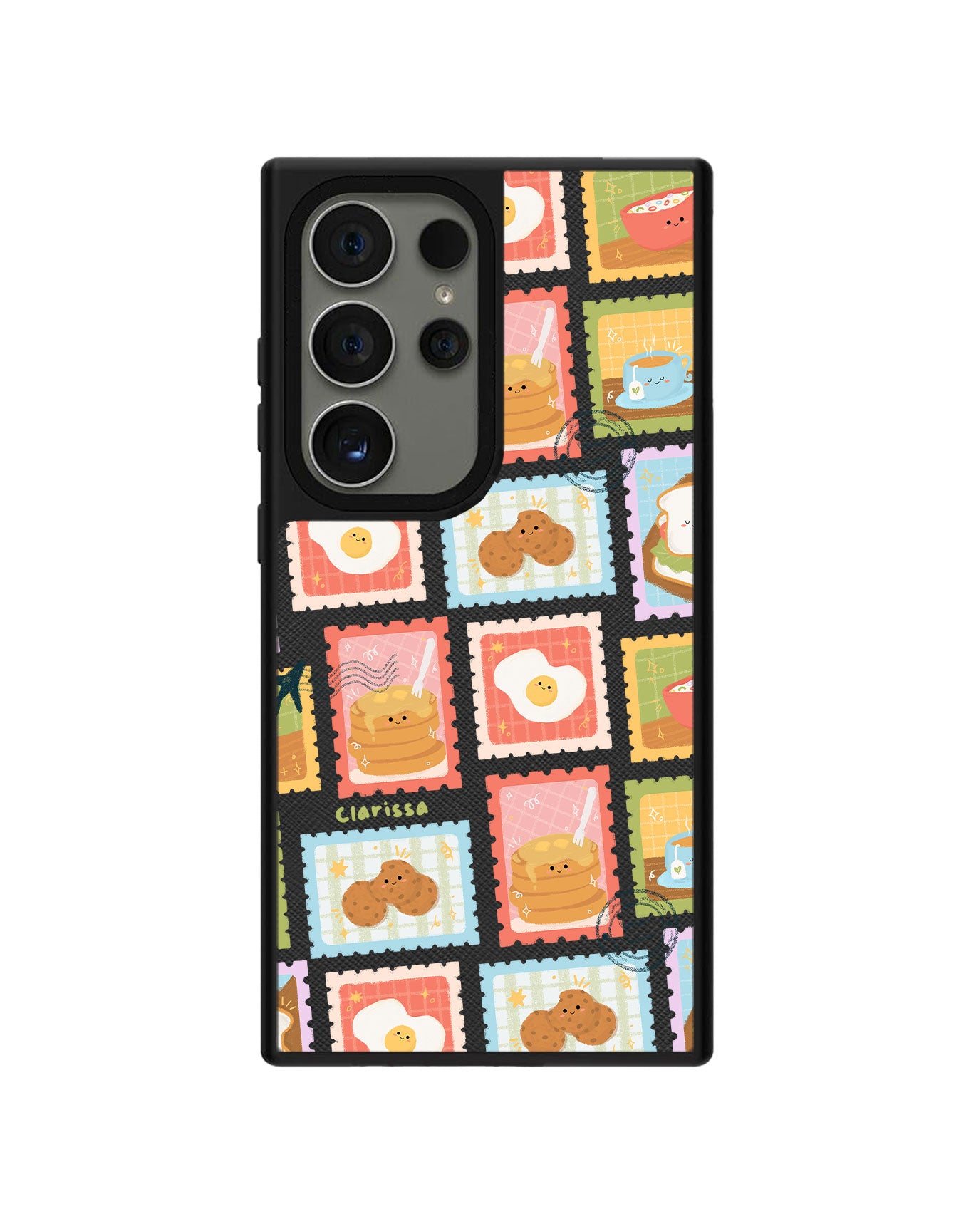 Android Leather Grip Case - Breakfast Menu Stamps