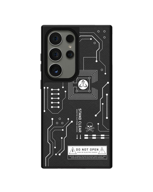 Android Leather Grip - Circuit White