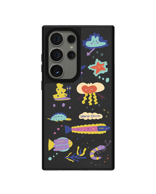 Android Leather Grip Case - Ocean World