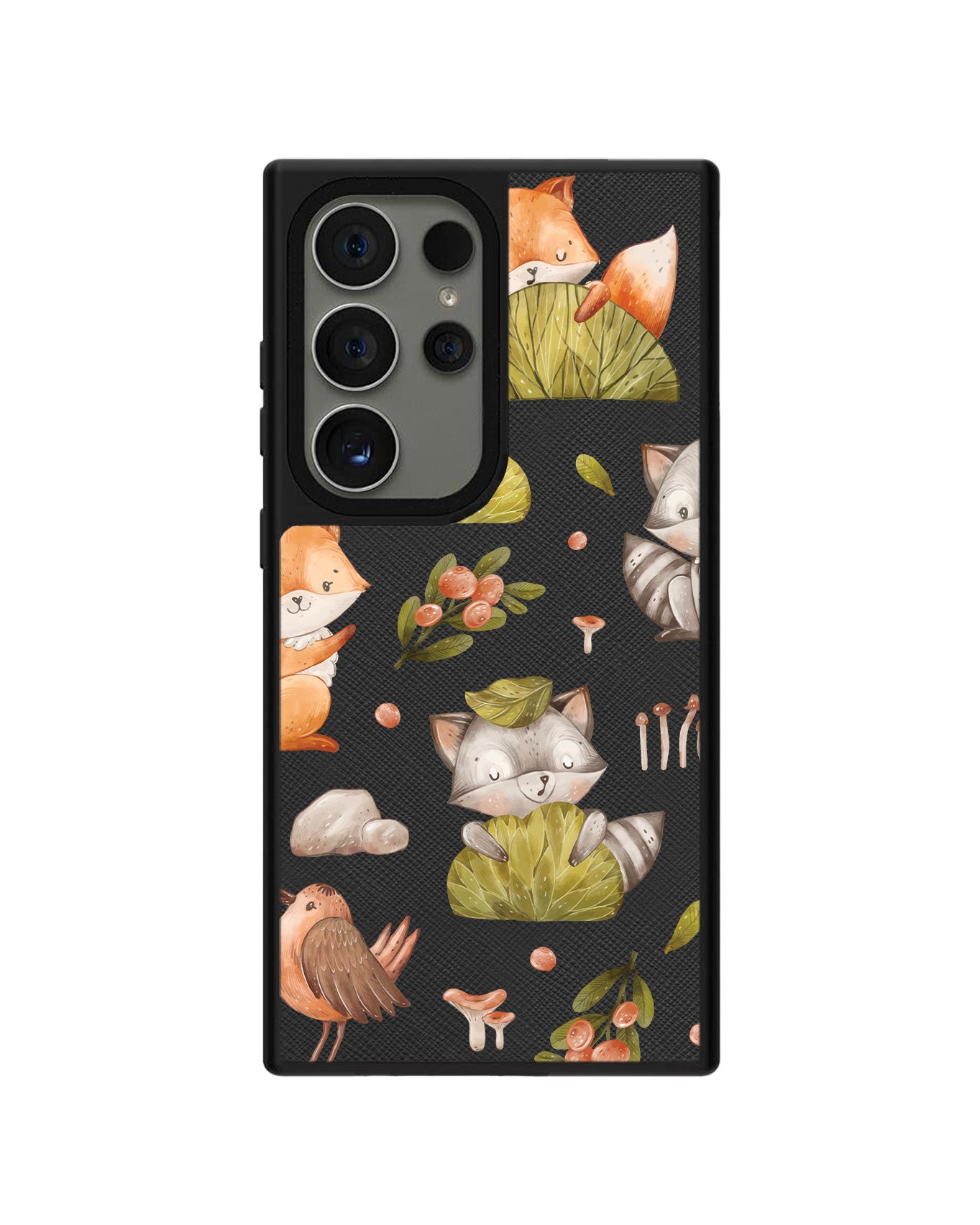 Android Leather Grip Case - Racoon and Friends