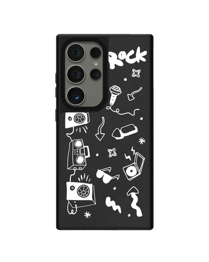 Android Leather Grip - Rock n Roll White