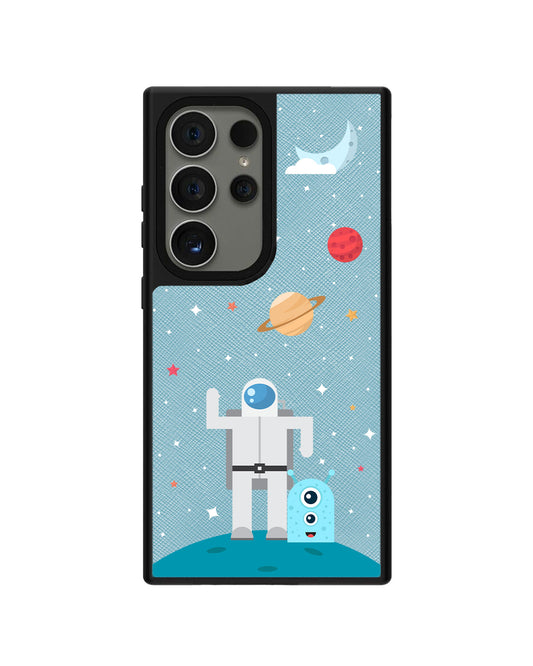 Android Leather Grip Case - Blue Alien