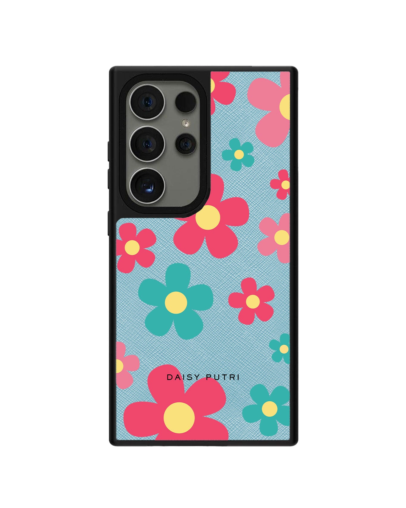 Android Leather Grip Case - Daisy Delight