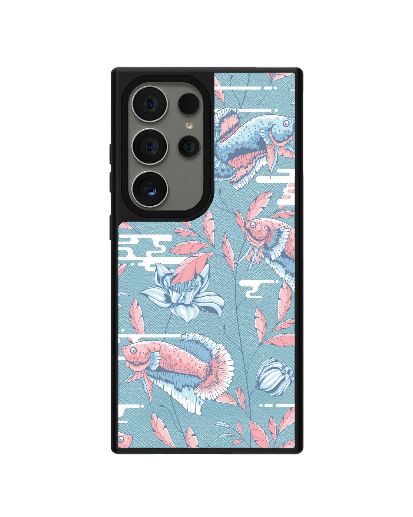 Android Leather Grip Case - Fish & Floral 3.0