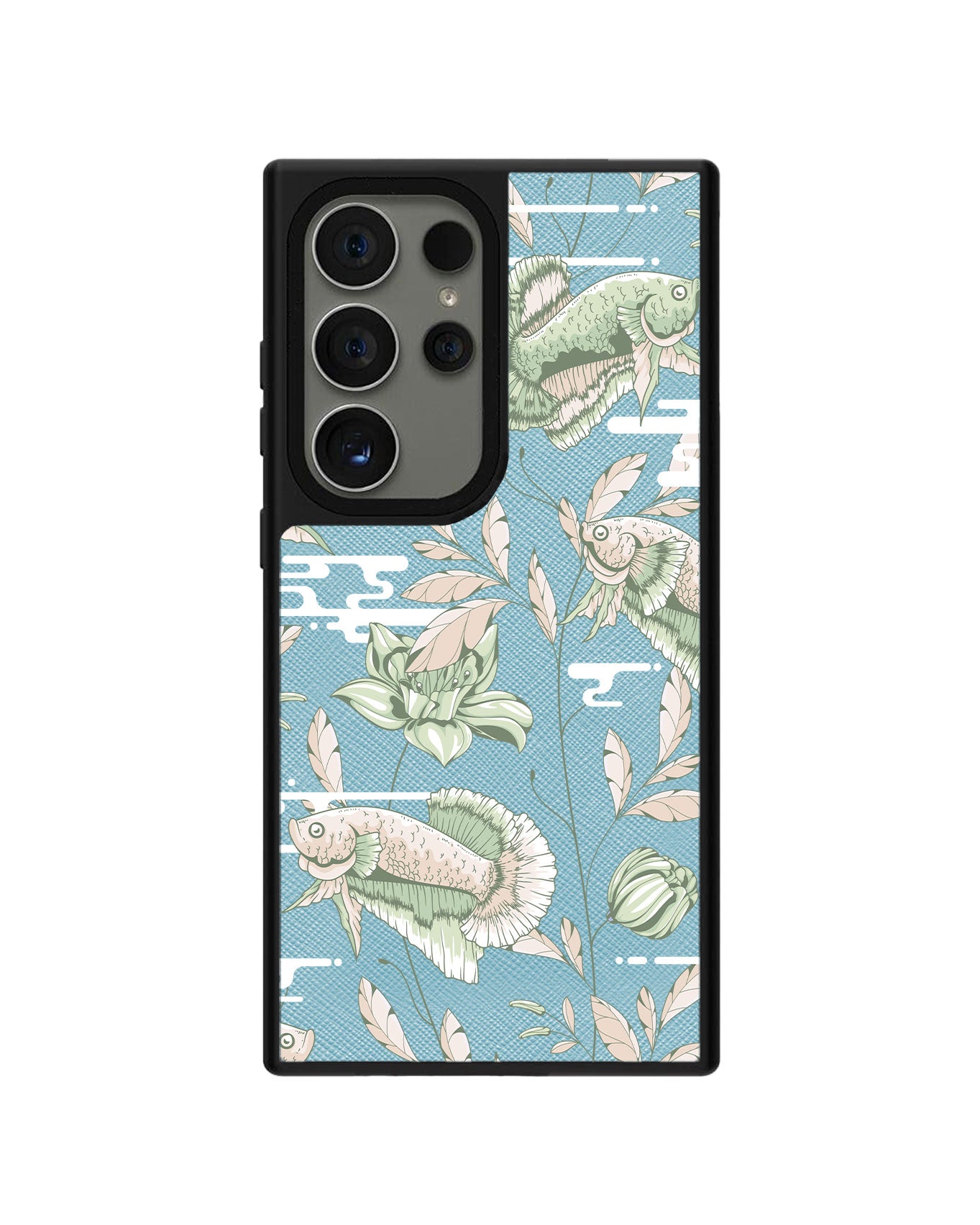 Android Leather Grip Case - Fish & Floral 6.0