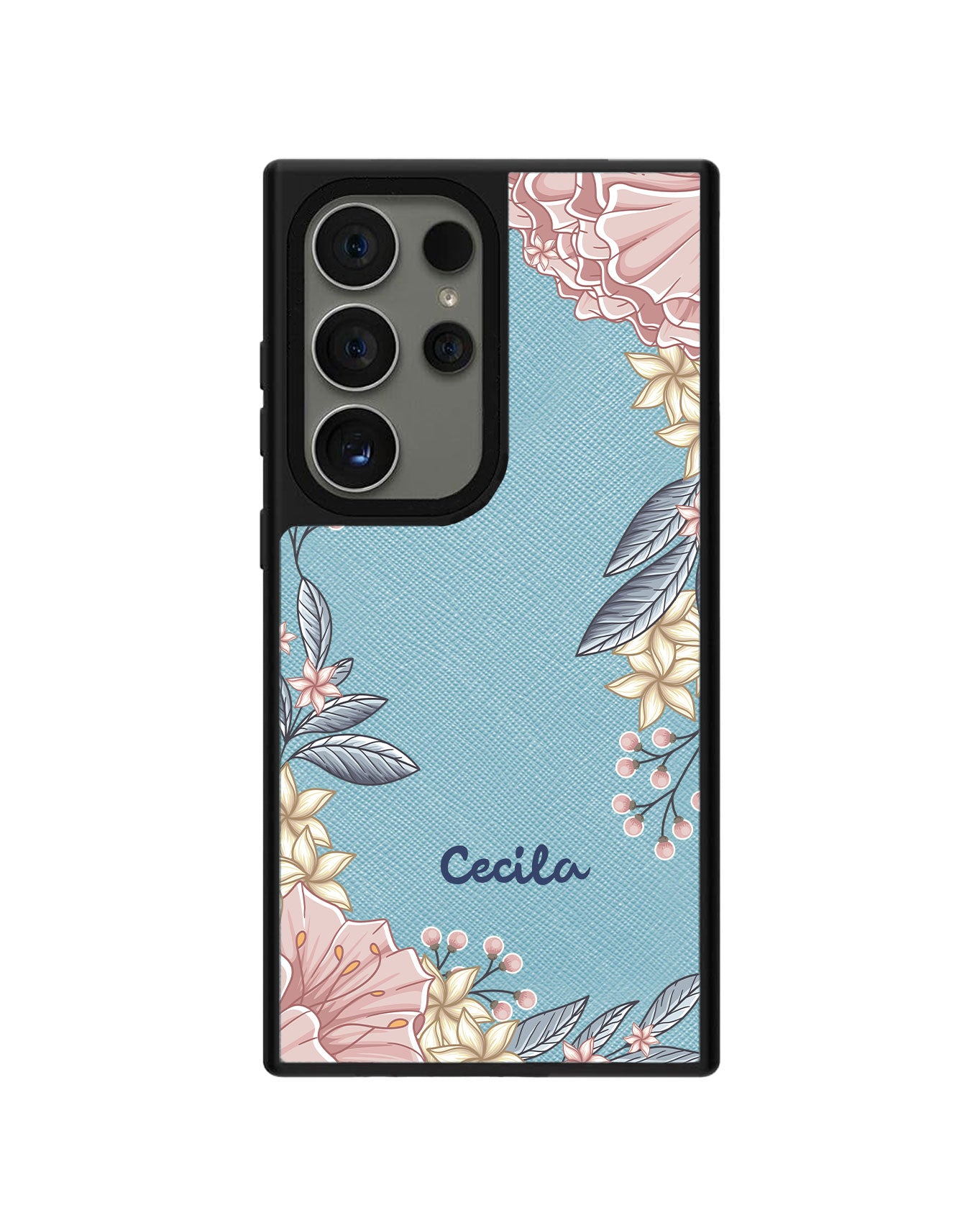 Android Leather Grip Case - Pink Florals