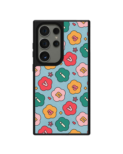 Android Leather Grip - CUSTOM MONOGRAM 3.0 Flower Petals 3.0
