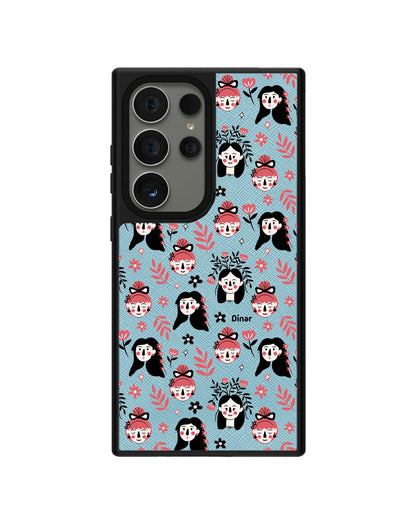 Android Leather Grip - Flowery Faces