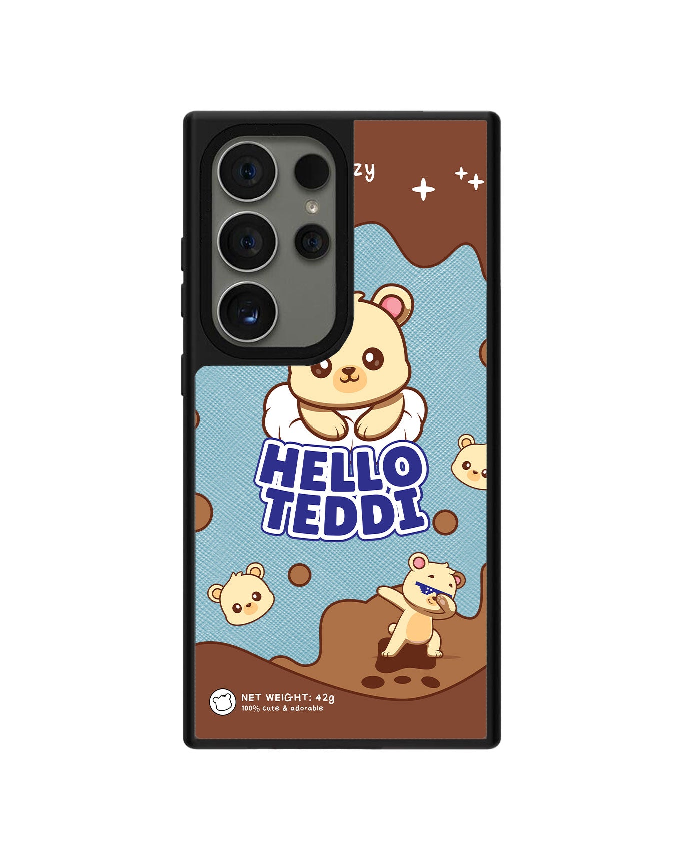 Android Leather Grip Case - Hello Teddy 1.0