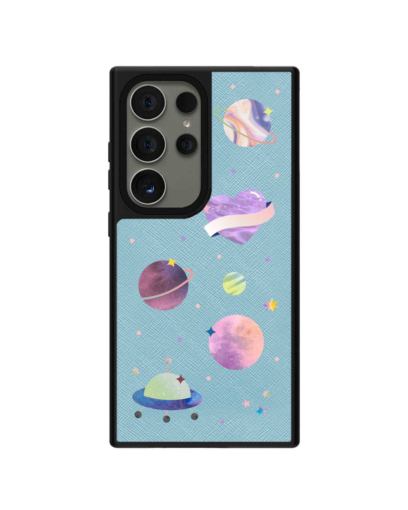 Android Leather Grip Case - Pink Planet