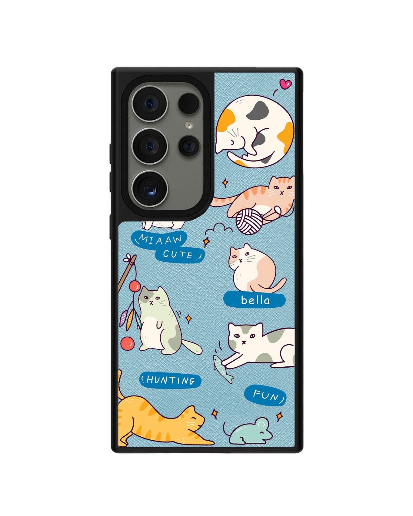 Android Leather Grip Case - Playful Cat 2.0