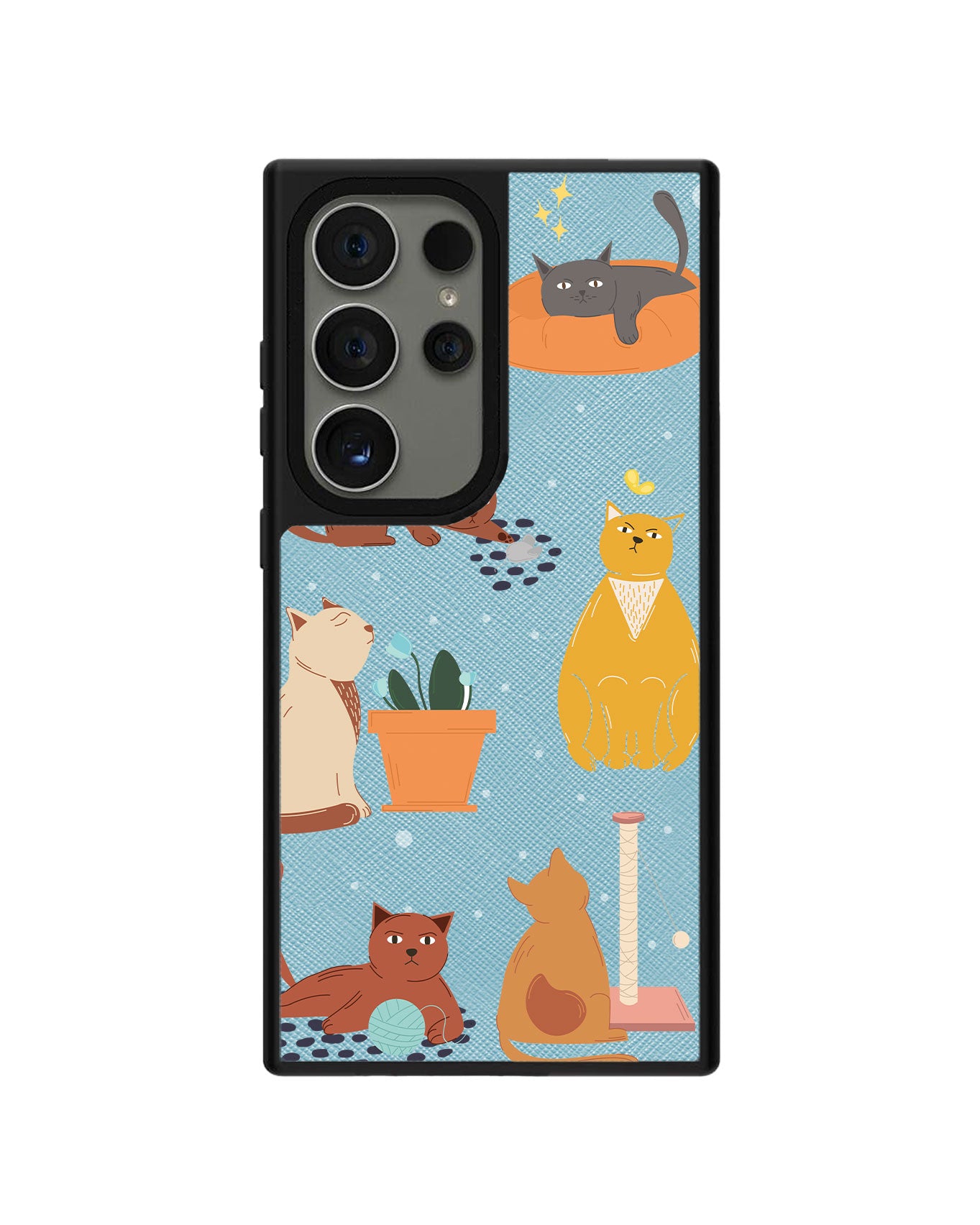 Android Leather Grip Case - Playful Cat