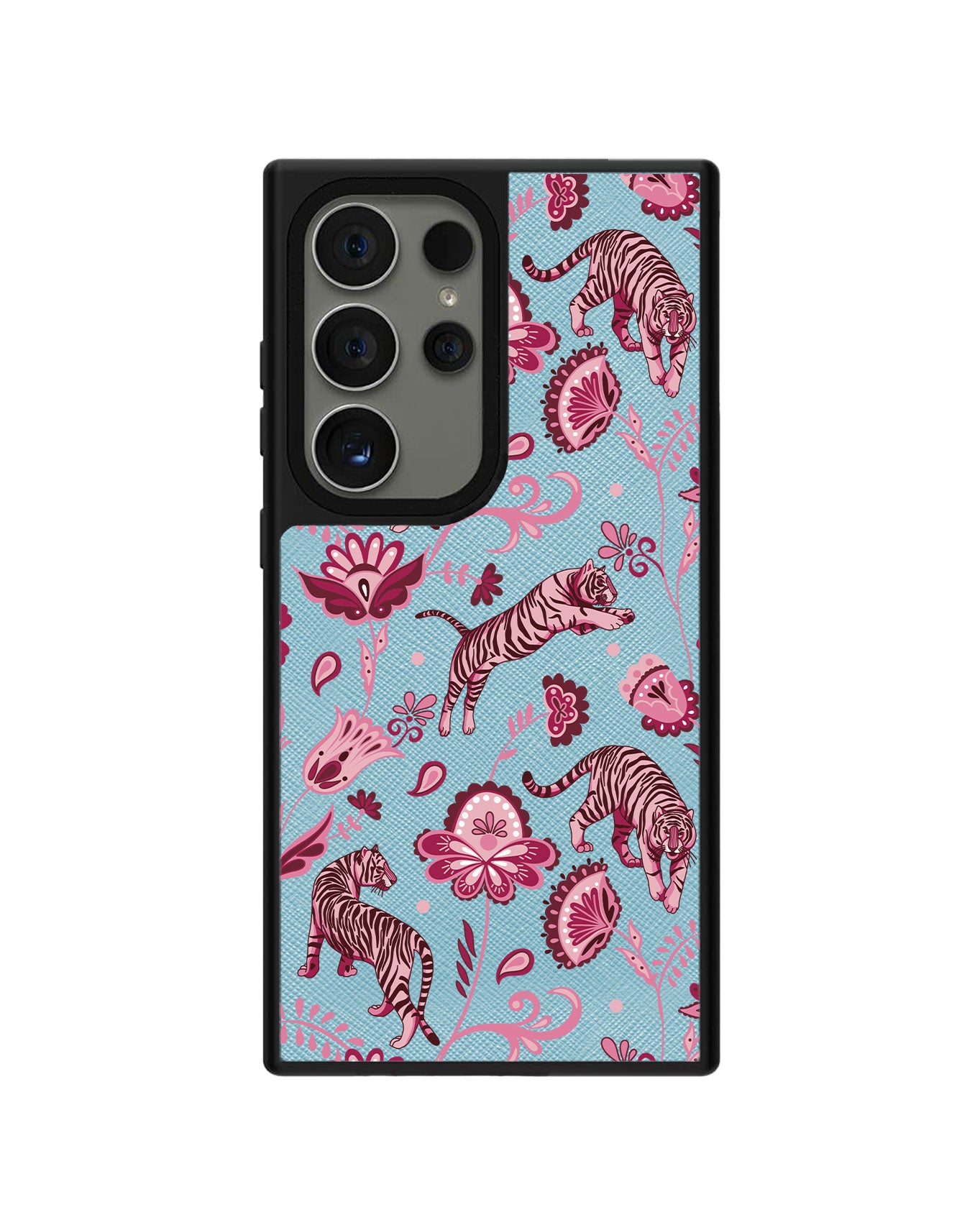 Android Leather Grip Case - Tiger & Floral 2.0