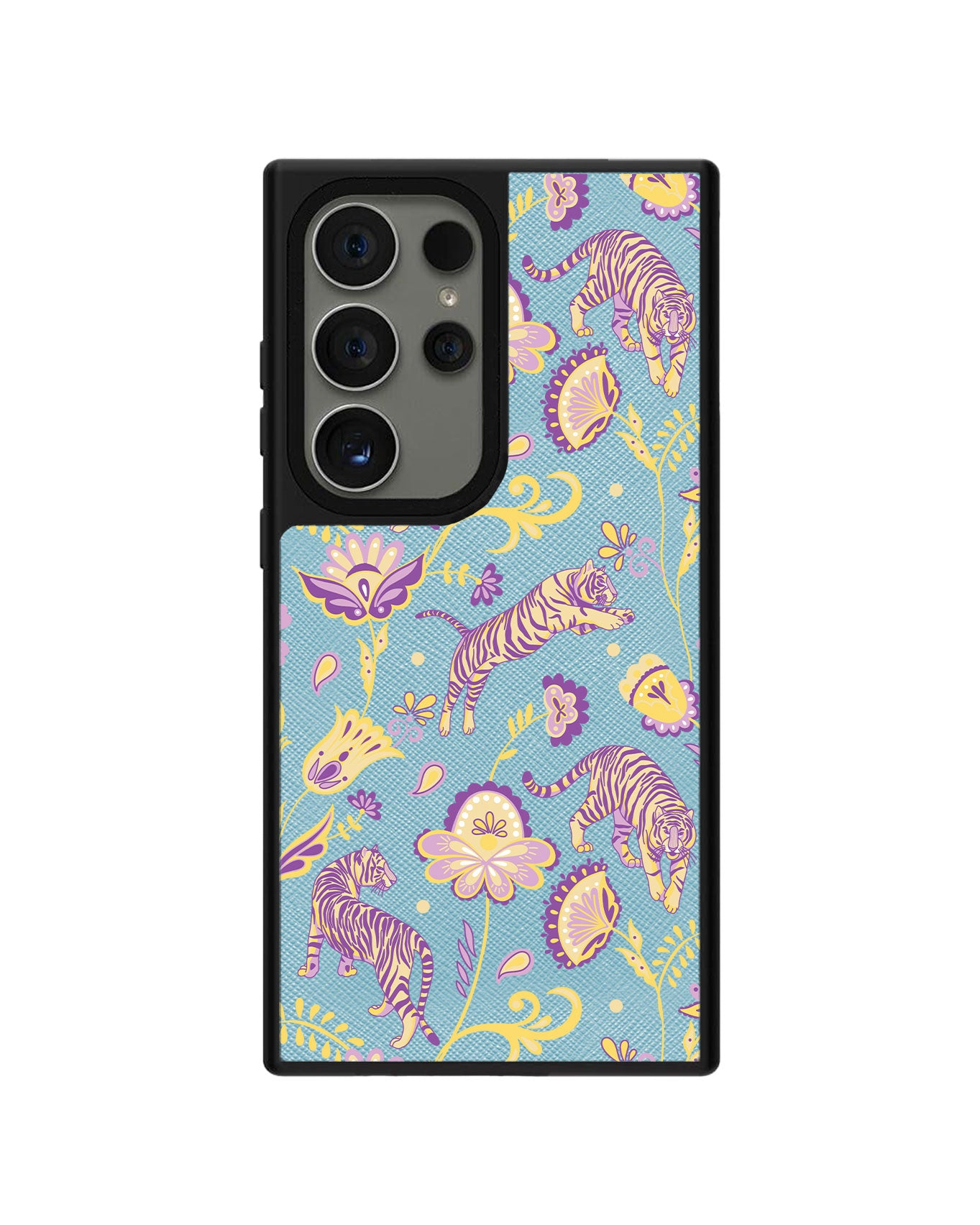 Android Leather Grip Case - Tiger & Floral 4.0