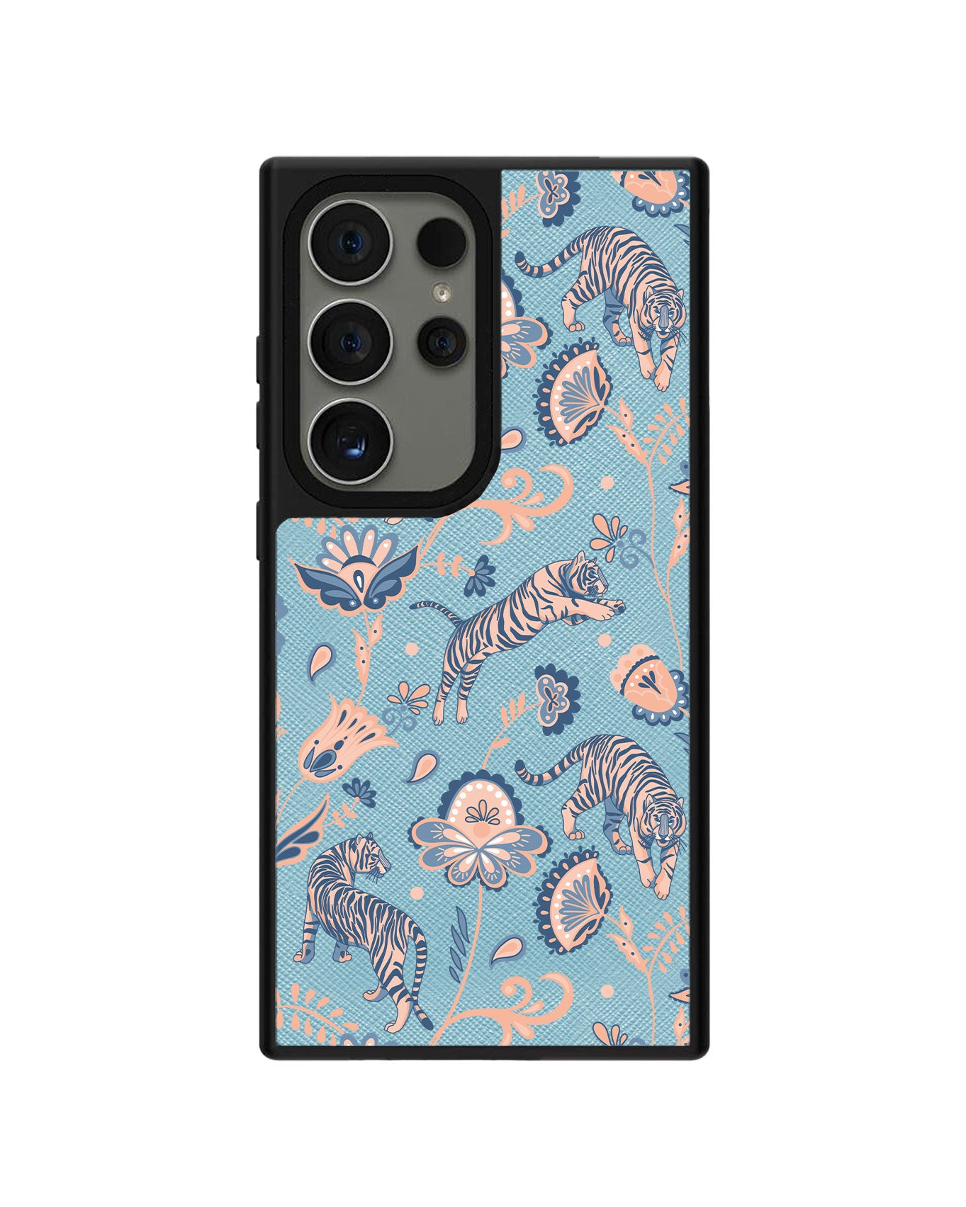 Android Leather Grip Case - Tiger & Floral 5.0