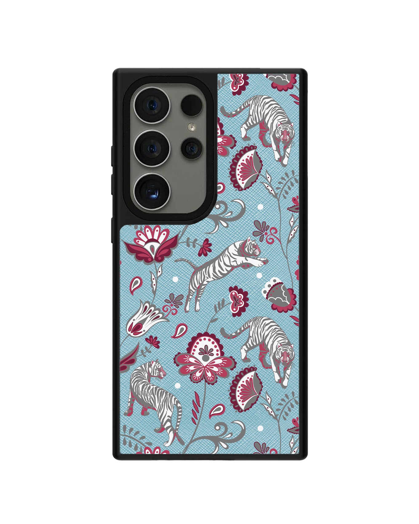 Android Leather Grip Case - Tiger & Floral 6.0