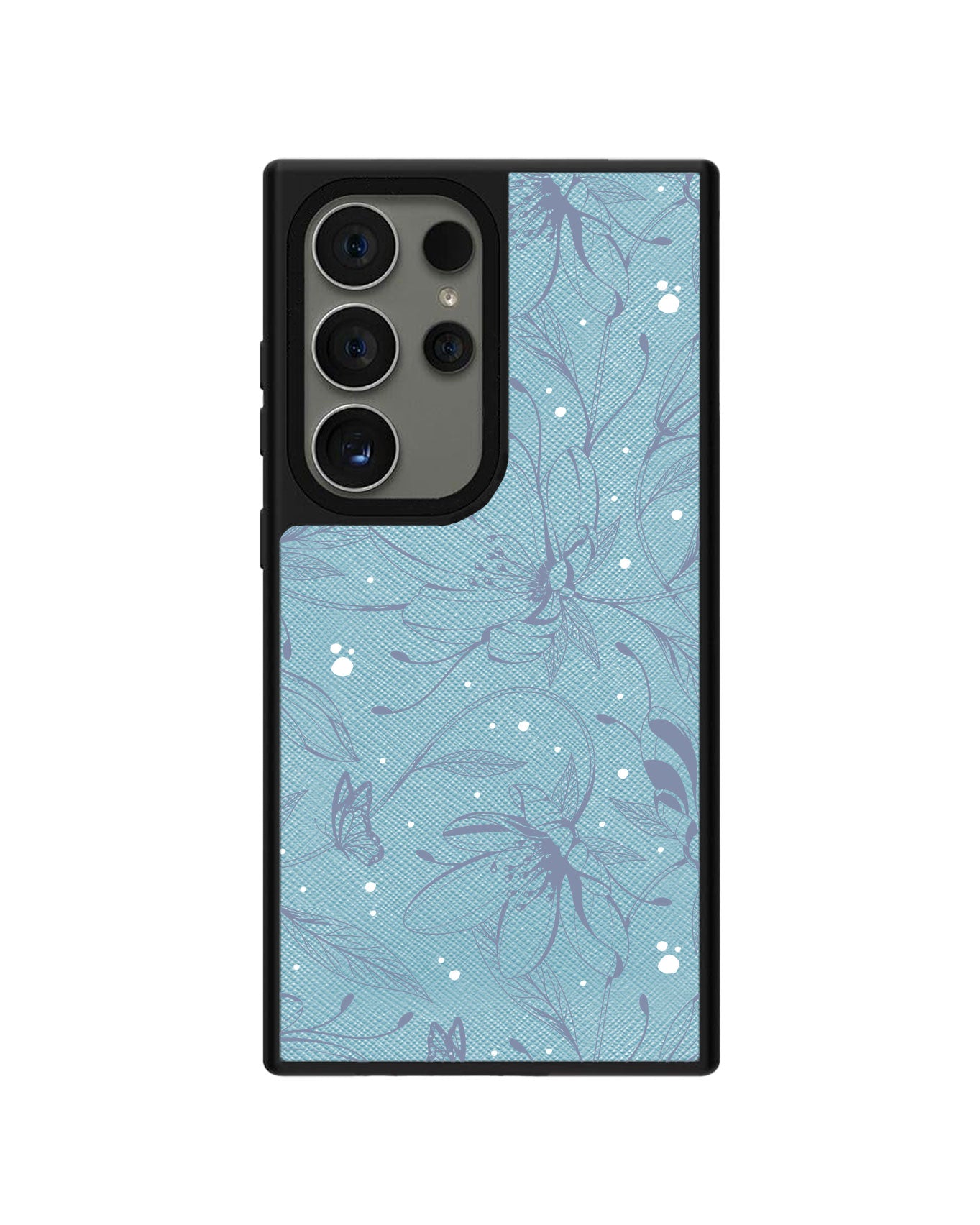 Android Leather Grip Case - Sketchy Flower & Butterfly 2.0