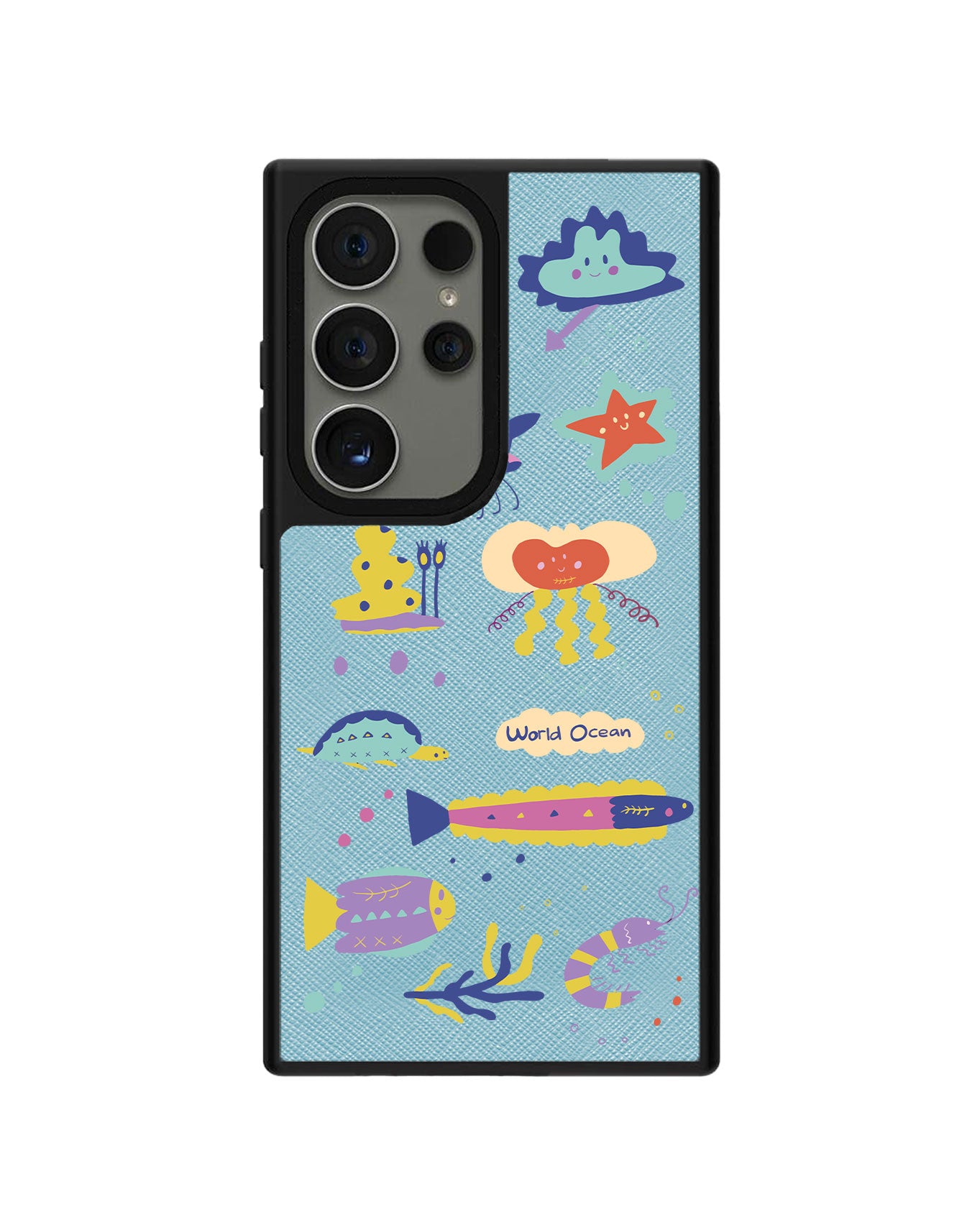 Android Leather Grip Case - Ocean World