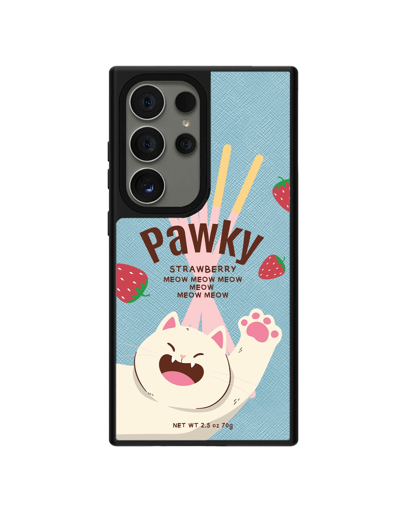 Android Leather Grip Case - Pawky Cat