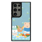 Android Leather Grip Case - Picnic Bear Blue