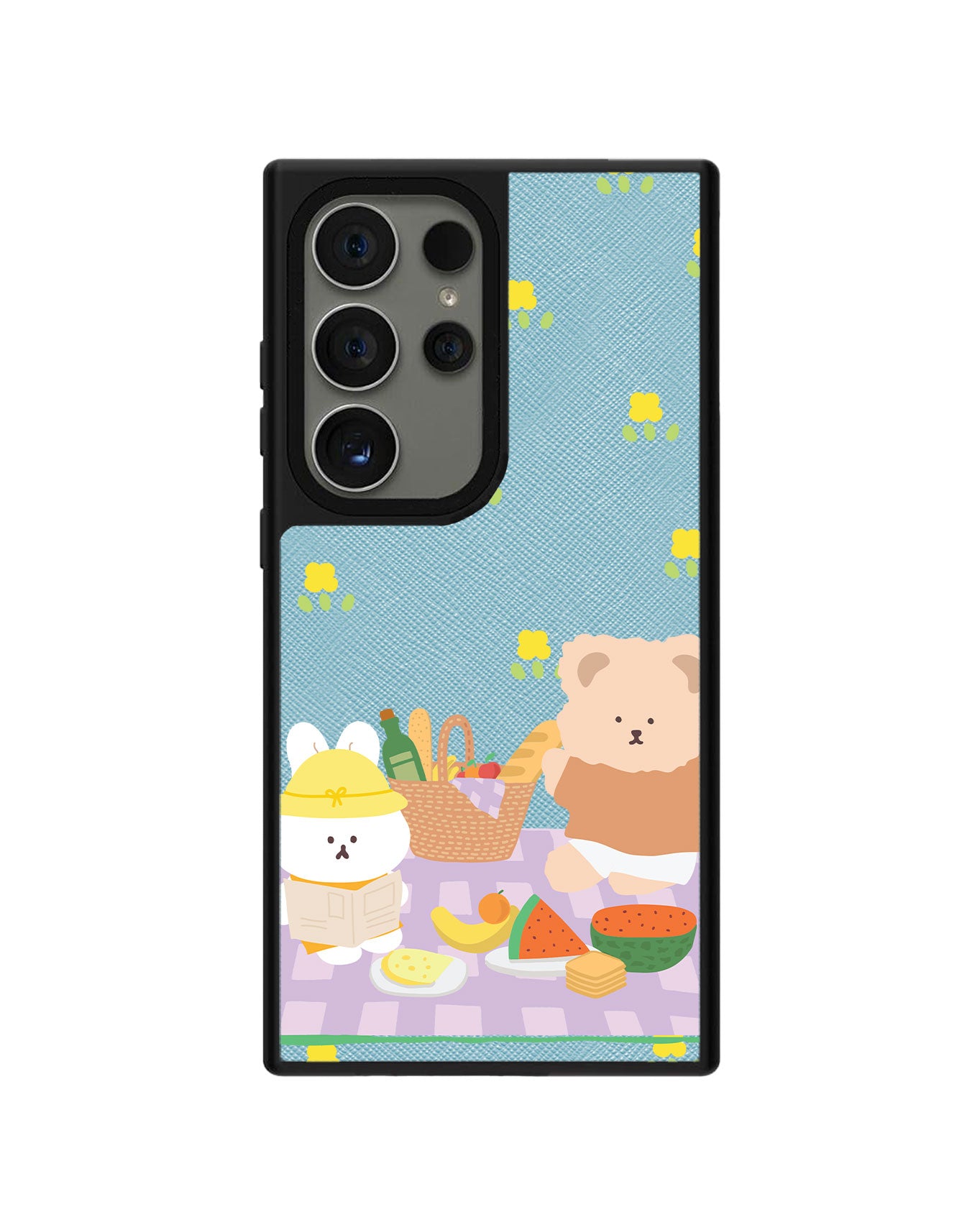 Android Leather Grip Case - Picnic Bear Lilac