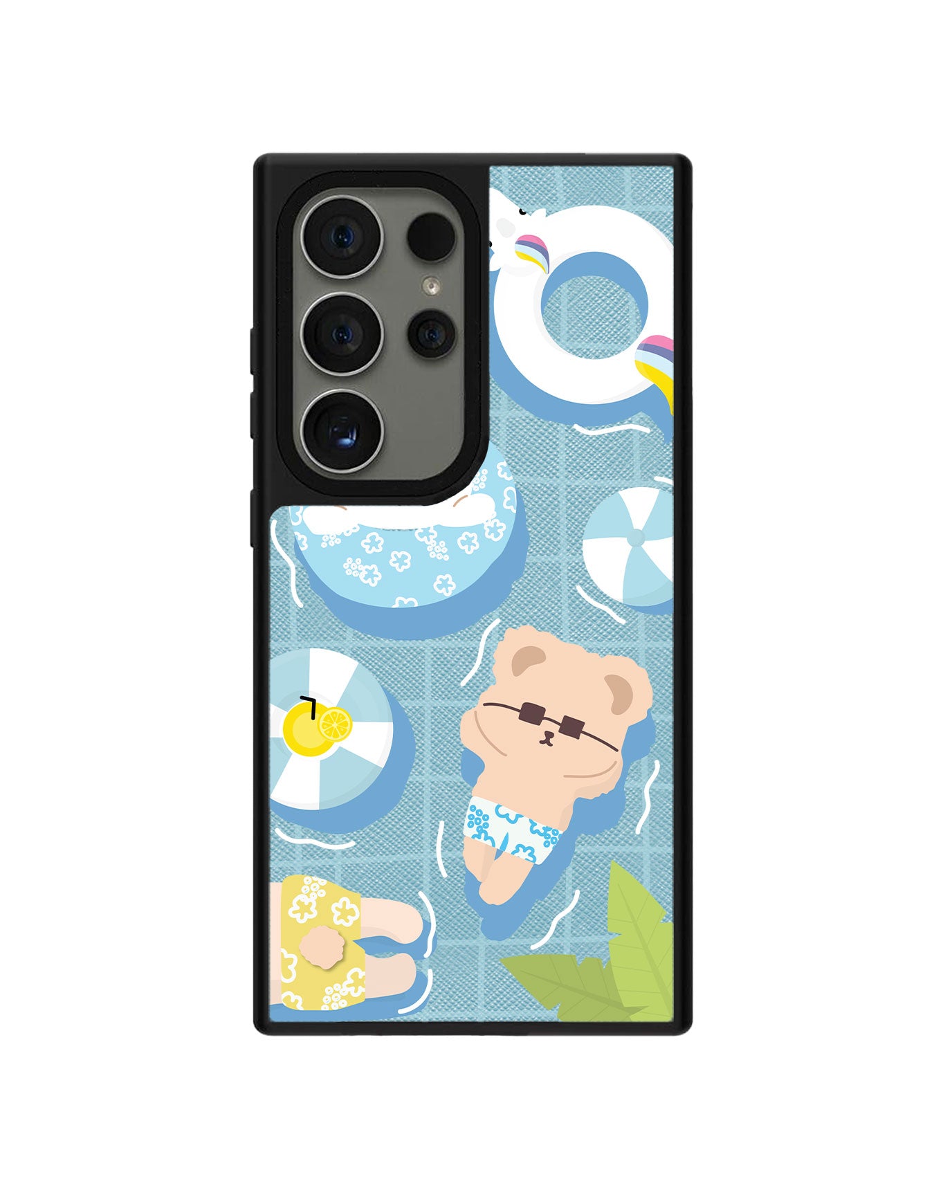 Android Leather Grip Case - Pool Party Blue