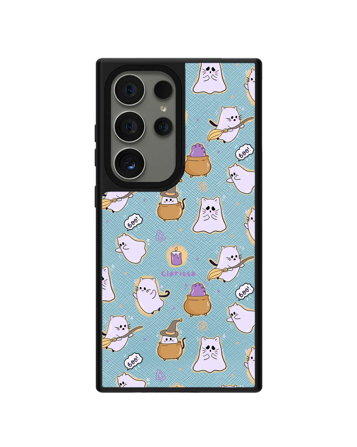 Android Leather Grip Case - Spooky Cat