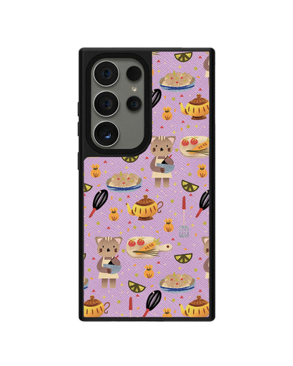 Android Leather Grip - Cooking Cat