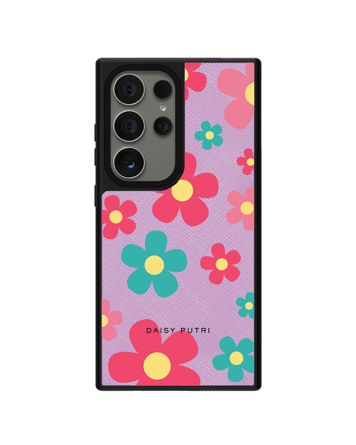 Android Leather Grip Case - Daisy Delight