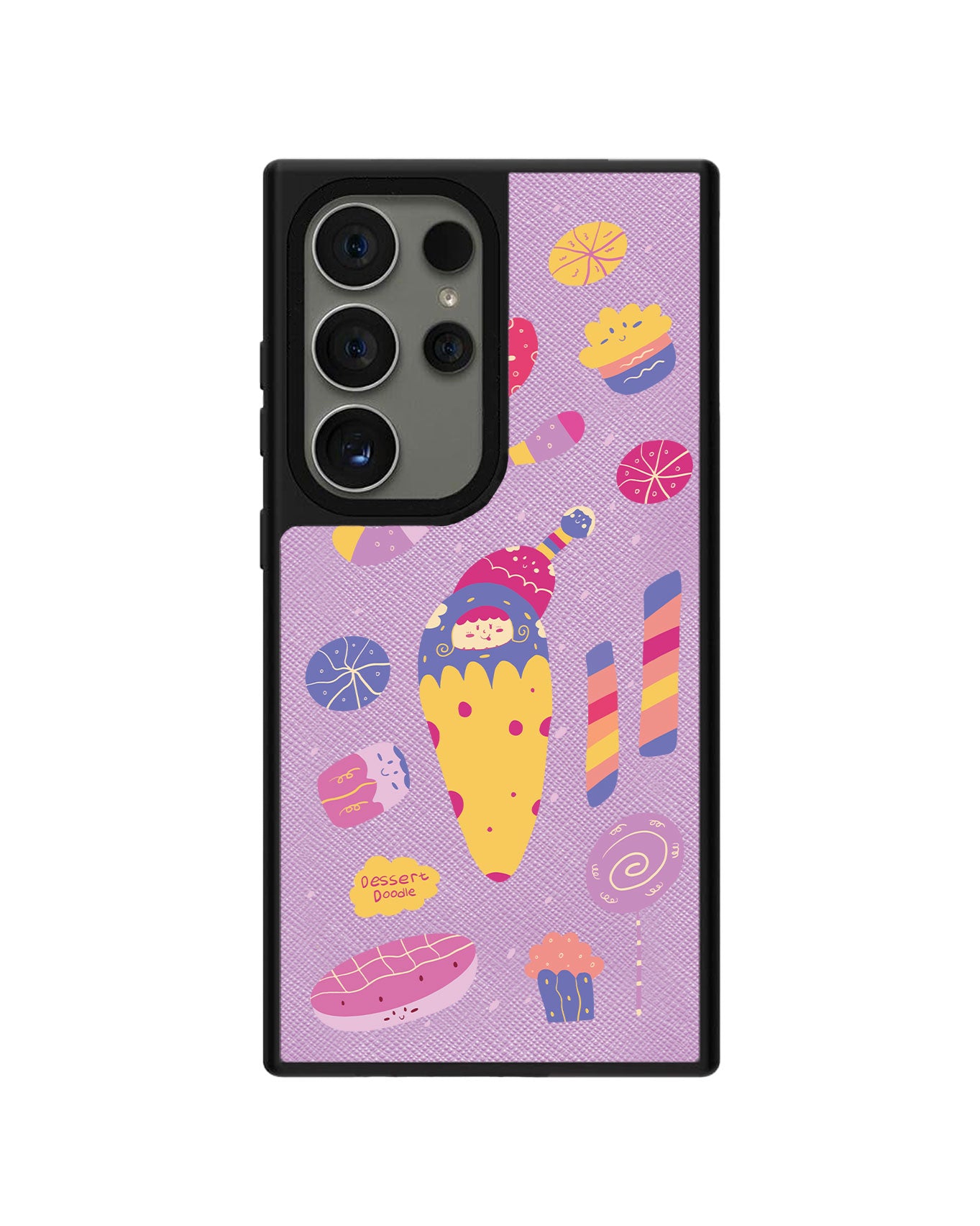 Android Leather Grip Case - Dessert Doodle