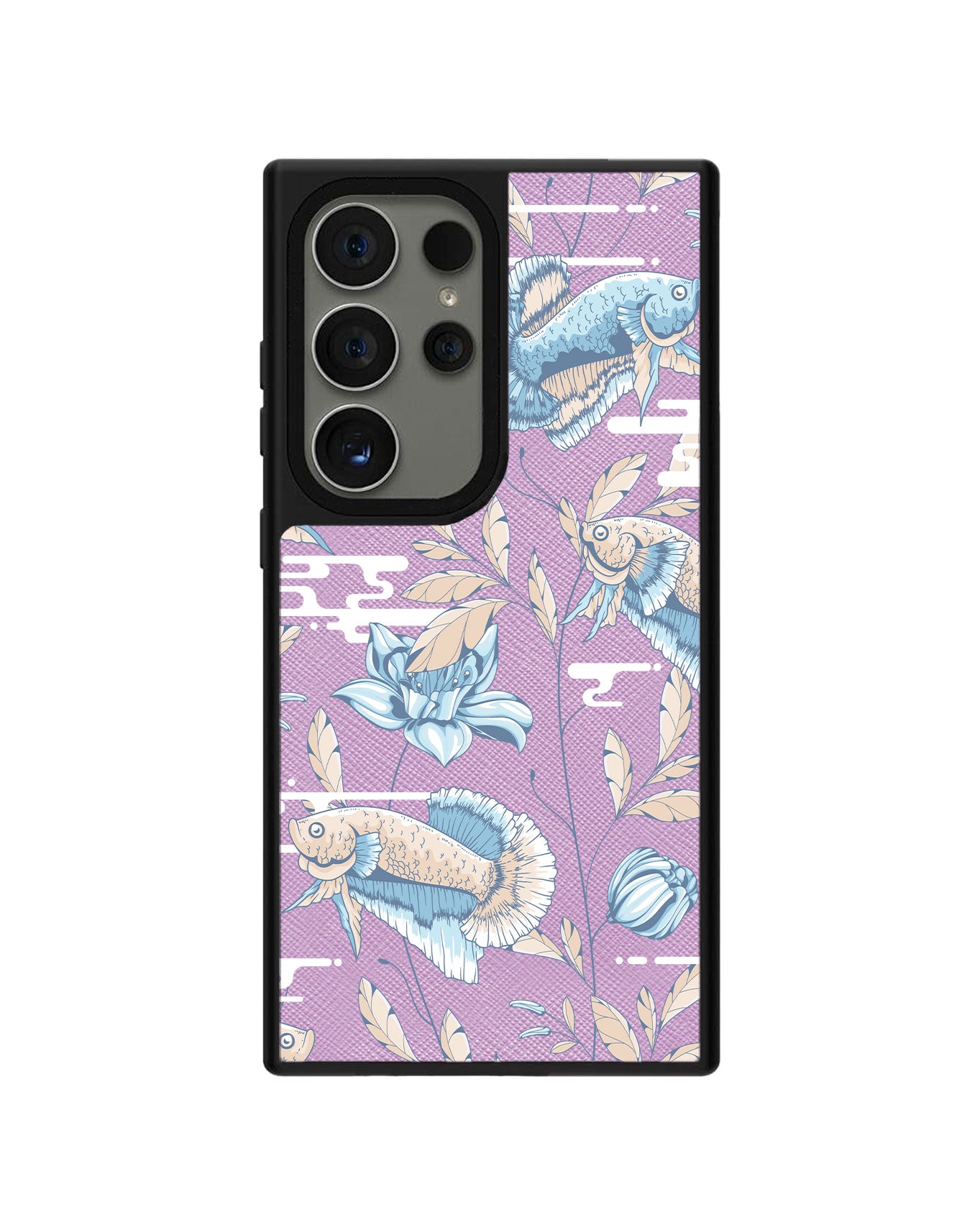 Android Leather Grip Case - Fish & Floral 4.0