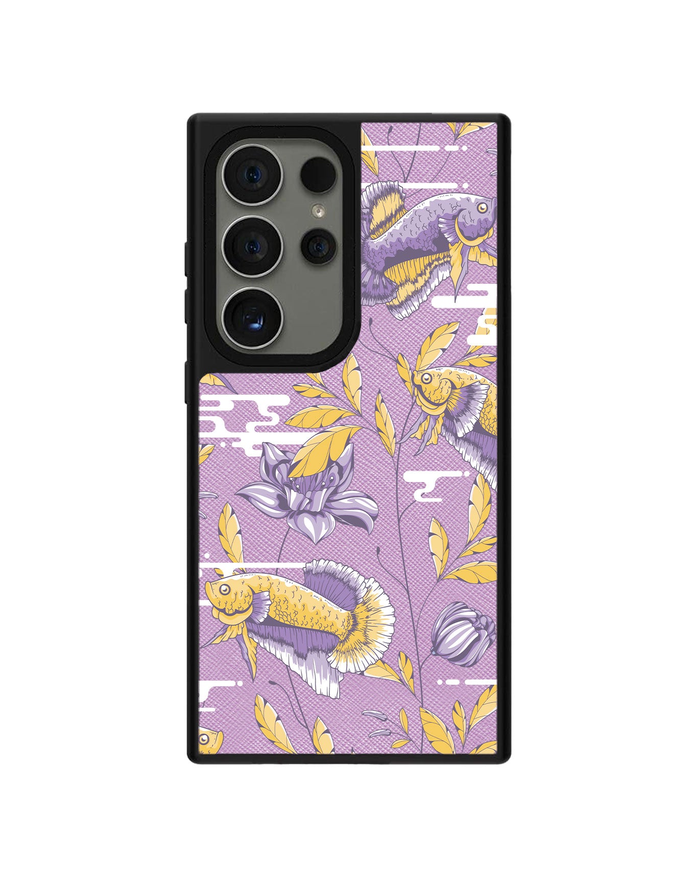 Android Leather Grip Case - Fish & Floral 5.0